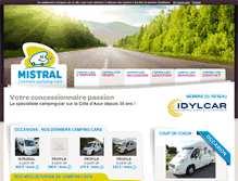 Tablet Screenshot of mistral-campingcars.com